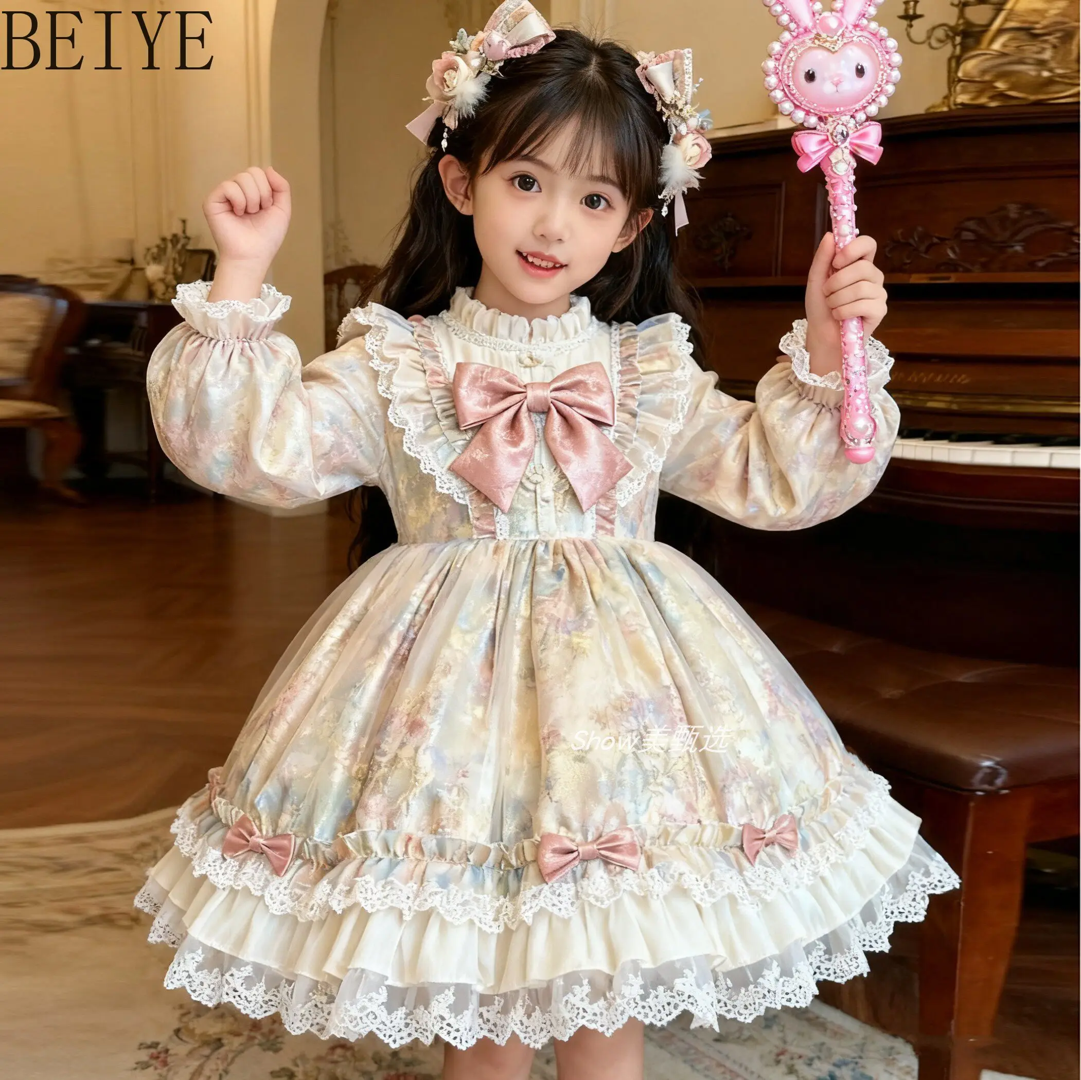 Girls' Lolita Princess Dress New 2026 Children's Birthday Gown Tutu Mesh O Neck Spring Autumn Sweet Casual Long Sleeve Dresses
Girls' Lolita Princess Dress New 2026 Children's Birthday Gown Tutu Mesh O Neck Spring Autumn Sweet Casual Long Sleeve Dresses