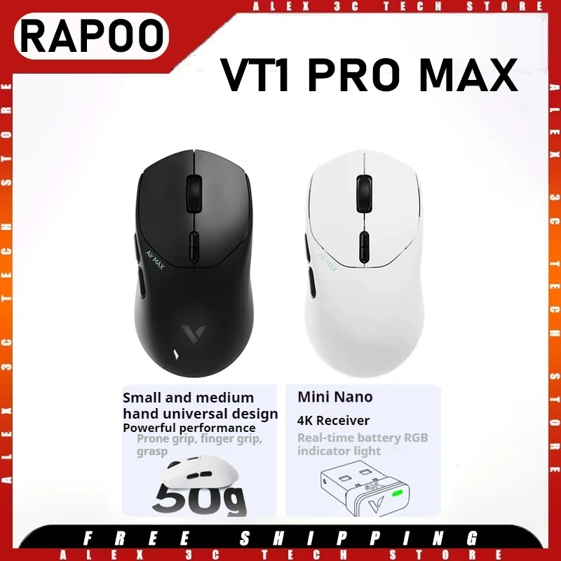 Беспроводная игровая мышь Rapoo VT1 PRO MAX PAW3950, 8k возврат, двойной режим, 59 г, легкая мышь для киберспорта, 2,4G, 30000 точек на дюйм, 800 мАч, двойной режим
Беспроводная игровая мышь Rapoo VT1 PRO MAX PAW3950, 8k возврат, двойной режим, 59 г, легкая мышь для киберспорта, 2,4G, 30000 точек на дюйм, 800 мАч, двойной режим