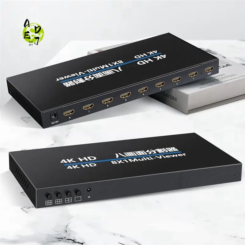 AED7-4K -Compatible 8X1 Quad Multi-Viewer Screen Divider Seamless Switching Multi-Screen Display Video Splitter
AED7-4K -Compatible 8X1 Quad Multi-Viewer Screen Divider Seamless Switching Multi-Screen Display Video Splitter