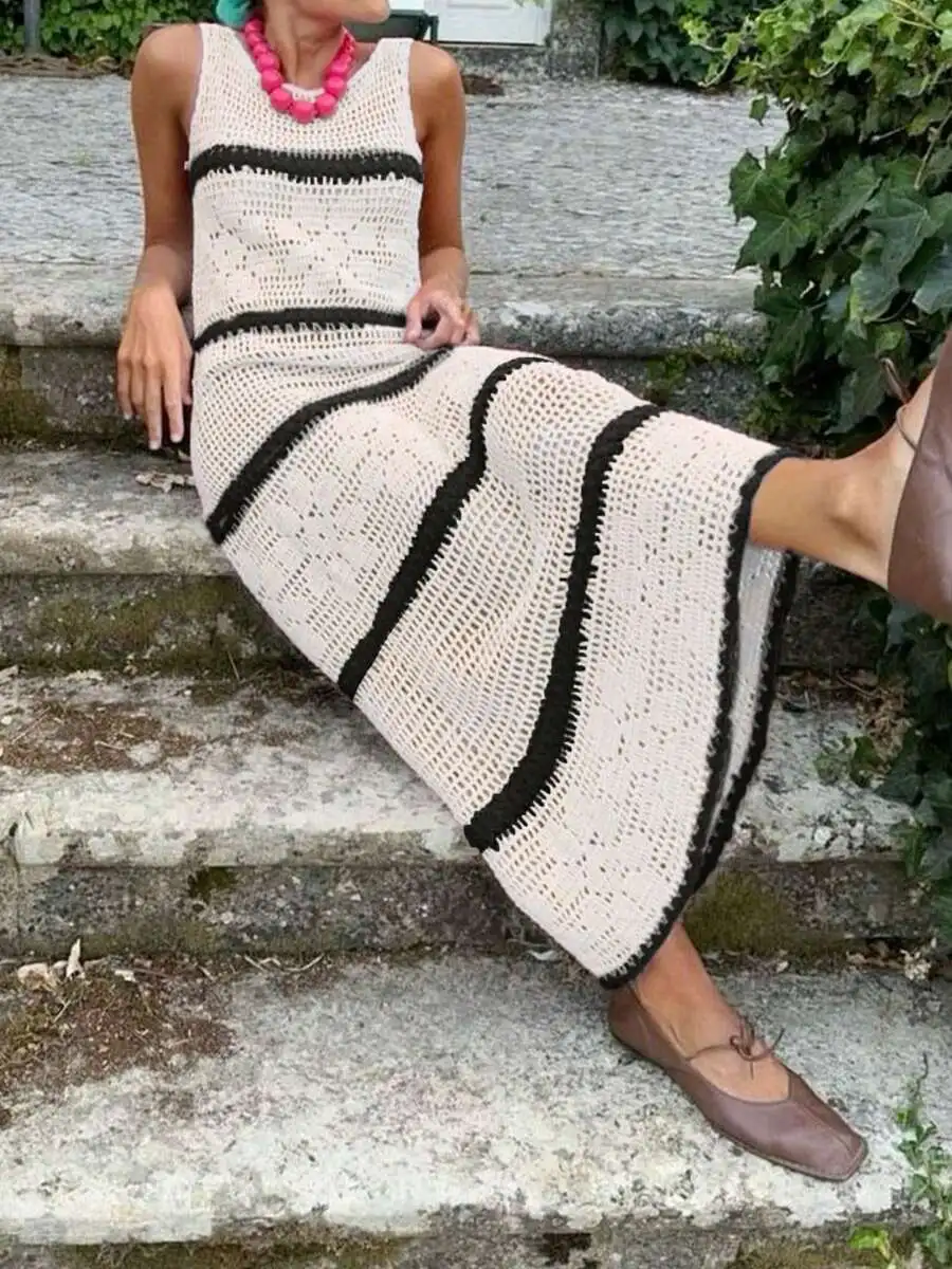 Womens Crochet Color Block Hollow Out Maxi Dress Spring Summer Casual Loose Fit
Womens Crochet Color Block Hollow Out Maxi Dress Spring Summer Casual Loose Fit