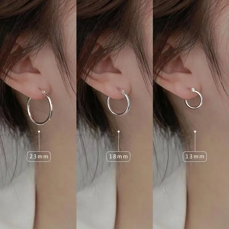 SOMILLIA Small Hoop Earrings 925 Sterling Silver Circle Round Huggie Earrings For Women Men Fashion Simple Brincos De Prata CC1
SOMILLIA Small Hoop Earrings 925 Sterling Silver Circle Round Huggie Earrings For Women Men Fashion Simple Brincos De Prata CC1