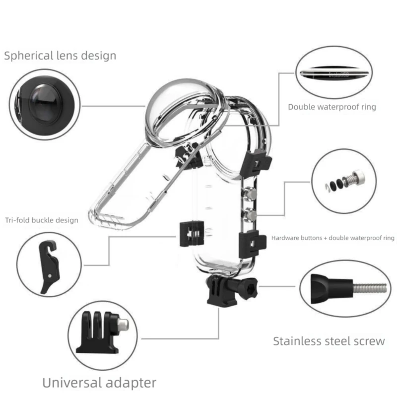 Transparent Case For X5 Waterproof Case Diving 60m Protective Panoramic Sports Camera Antifall Invisible Protector 83CF
Transparent Case For X5 Waterproof Case Diving 60m Protective Panoramic Sports Camera Antifall Invisible Protector 83CF