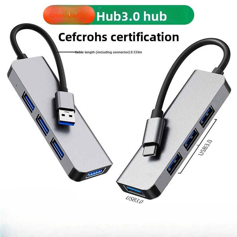 1-to-4 USB 3.0 Hub 7-in-1 Compatible with Laptops Multi-Port Type-C Hub 
1-to-4 USB 3.0 Hub 7-in-1 Compatible with Laptops Multi-Port Type-C Hub
