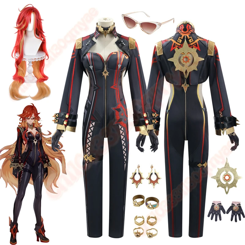 Mavuika Cosplay Costume Game Genshin Impact Uniform Earrings Sunglasses Pyro Archon Natlan God of War Halloween Party Women
Mavuika Cosplay Costume Game Genshin Impact Uniform Earrings Sunglasses Pyro Archon Natlan God of War Halloween Party Women