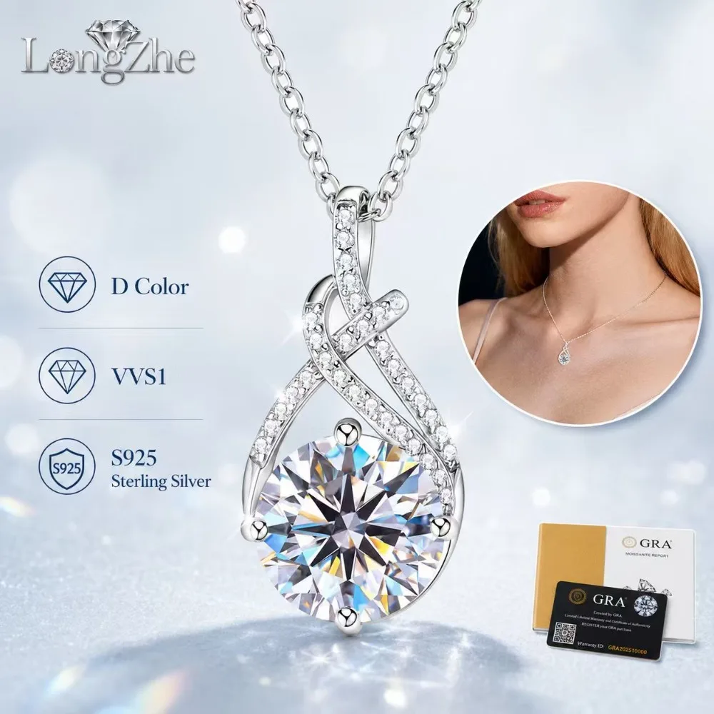 2CT Moissanite Pendant Necklace for Women S925 Sterling Silver Twisted Knot Drop Necklace D Color 8mm Clavicle Jewelry Gift
2CT Moissanite Pendant Necklace for Women S925 Sterling Silver Twisted Knot Drop Necklace D Color 8mm Clavicle Jewelry Gift