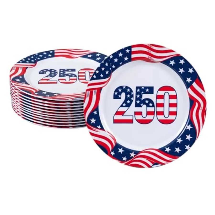 10-Inch Melamine Plates 12-Pack, USA 250th Anniversary American Flag Design, Reusable Unbreakable Round Dinner Dishes for 4th o
10-Inch Melamine Plates 12-Pack, USA 250th Anniversary American Flag Design, Reusable Unbreakable Round Dinner Dishes for 4th o