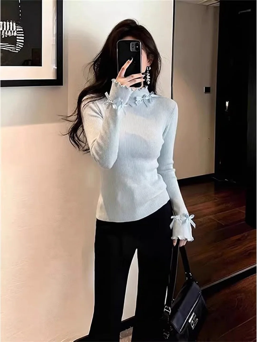 Elegant Pearl Knot Knitted Sweater Women's Slim Fit High Collar Fashionable Autumn Winter Top Half High Collar Knot...
Elegant Pearl Knot Knitted Sweater Women's Slim Fit High Collar Fashionable Autumn Winter Top Half High Collar Knot...
