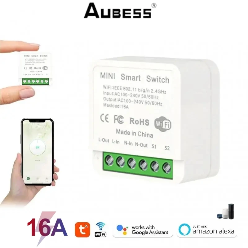 TUYA 16A WiFi Smart Switch DIY Module Two-Way Control Light Switch Smart Life APP Wireless Remote Control Support Alexa Google
TUYA 16A WiFi Smart Switch DIY Module Two-Way Control Light Switch Smart Life APP Wireless Remote Control Support Alexa Google