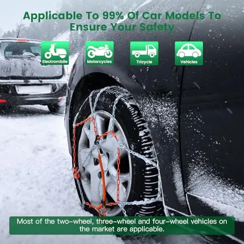 10pcs Adjustable Snow Chains For Cars, Trucks, SUVs, RVs — Universal Fit 195–275mm Tires, Anti-Slip Winter Traction Aid
10pcs Adjustable Snow Chains For Cars, Trucks, SUVs, RVs — Universal Fit 195–275mm Tires, Anti-Slip Winter Traction Aid