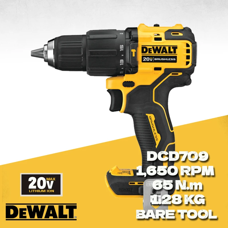 DEWALT DCD709 20V Brushless Cordless Compact Hammer Drill Driver Kit 1650RPM 65NM Lithium Dewalt DCD709N Power Tools Bare Tool
DEWALT DCD709 20V Brushless Cordless Compact Hammer Drill Driver Kit 1650RPM 65NM Lithium Dewalt DCD709N Power Tools Bare Tool
