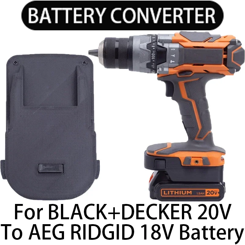 Battery Adapter/Converter for AEG RIDGID 18V Li-ion tools to Black&Decker 20V Li-ion Battery Adapter Power Tool Accessory
Battery Adapter/Converter for AEG RIDGID 18V Li-ion tools to Black&Decker 20V Li-ion Battery Adapter Power Tool Accessory