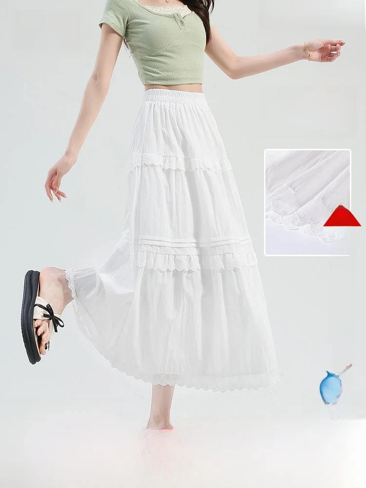 Белая кружевная юбка-миди А-силуэта для женщин, летняя новинка, милая юбка-принцесса с завышенной талией, многоярусная, из полиэстера и нейлона, Snow Flng
Белая кружевная юбка-миди А-силуэта для женщин, летняя новинка, милая юбка-принцесса с завышенной талией, многоярусная, из полиэстера и нейлона, Snow Flng