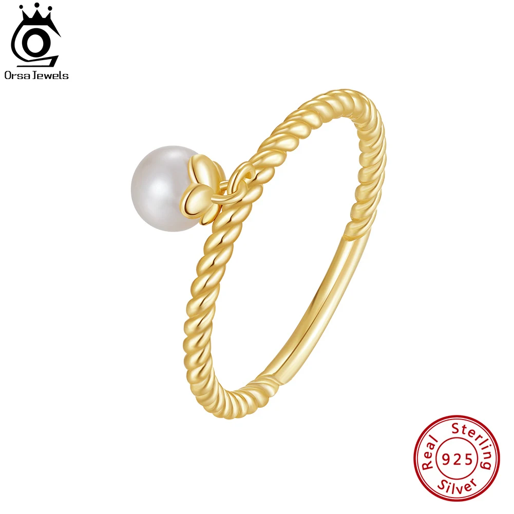 ORSA JEWELS 925 Sterling Silver Dangle Pearl Stacking Rings 14K Gold Plated Dainty Finger Band for Women Jewelry Gift GPR19
ORSA JEWELS 925 Sterling Silver Dangle Pearl Stacking Rings 14K Gold Plated Dainty Finger Band for Women Jewelry Gift GPR19