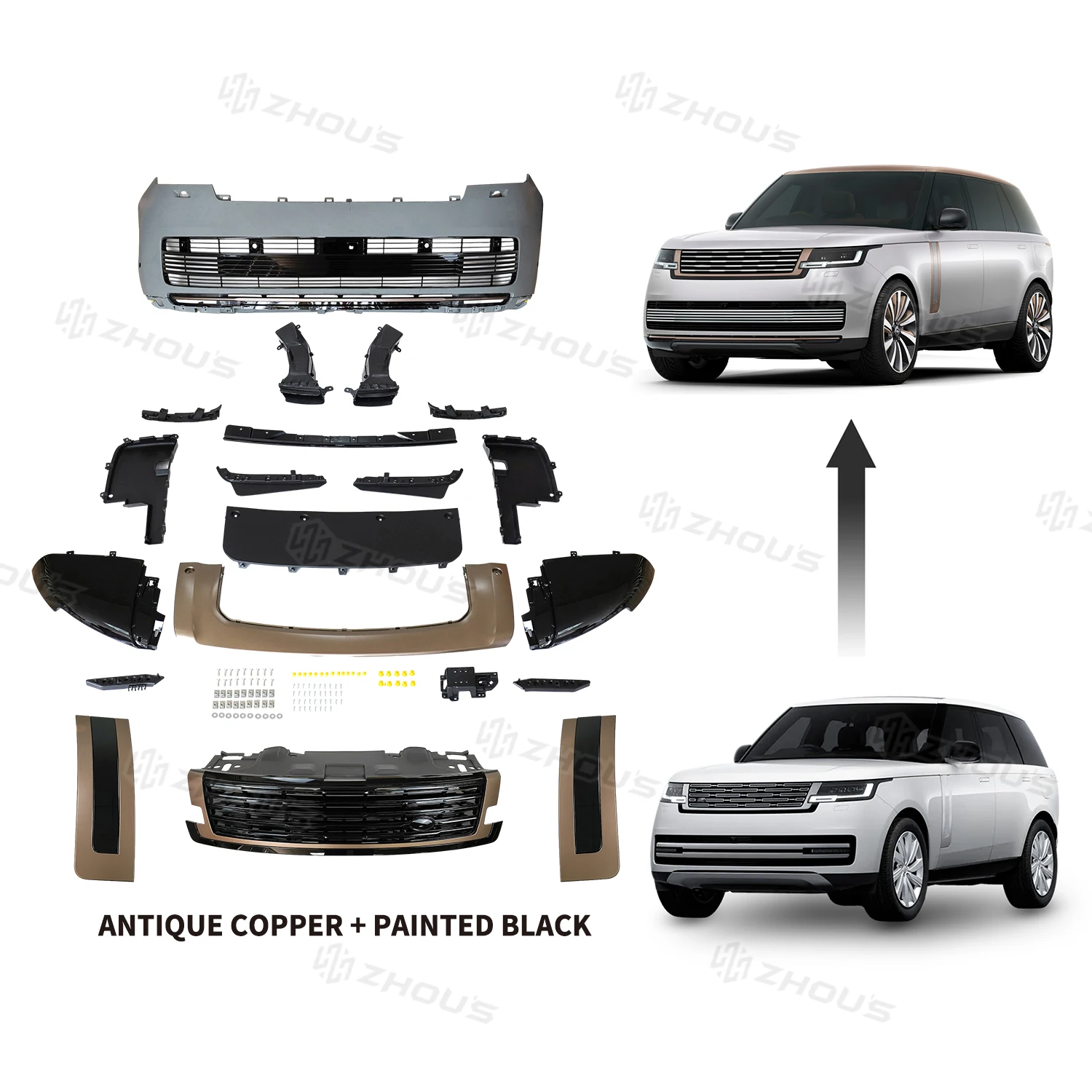Zhous Design автомобильный новый дизайн автозапчасти Sv стильный дизайн Bodykit для Land Rover Range Rover Vogue 2023+
Zhous Design автомобильный новый дизайн автозапчасти Sv стильный дизайн Bodykit для Land Rover Range Rover Vogue 2023+