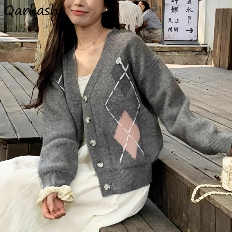 Cardigans Women Preppy Style Panelled Baggy V-neck All-match Tender Age-reducing Single Breasted Sweater Sweet Students Autumn
Cardigans Women Preppy Style Panelled Baggy V-neck All-match Tender Age-reducing Single Breasted Sweater Sweet Students Autumn