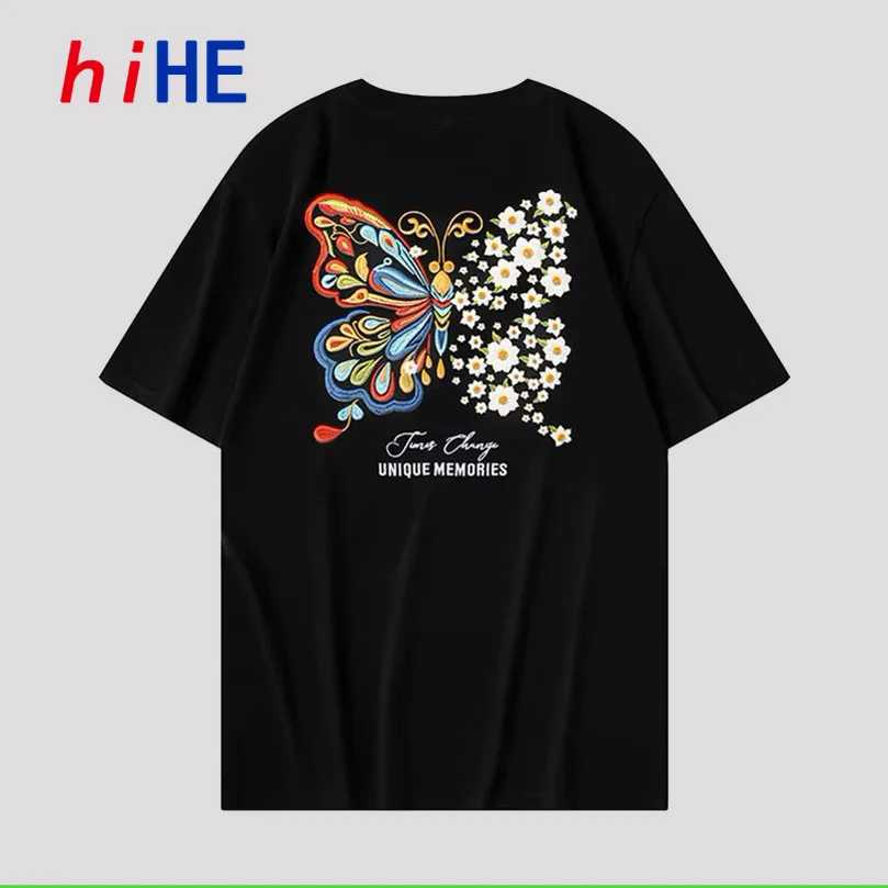 Men T-shirt Butterfly Embroidery Cotton Short Sleeve Oversize Tee Shirts Knit Sukajan Tops Anime Clothes Z1
Men T-shirt Butterfly Embroidery Cotton Short Sleeve Oversize Tee Shirts Knit Sukajan Tops Anime Clothes Z1