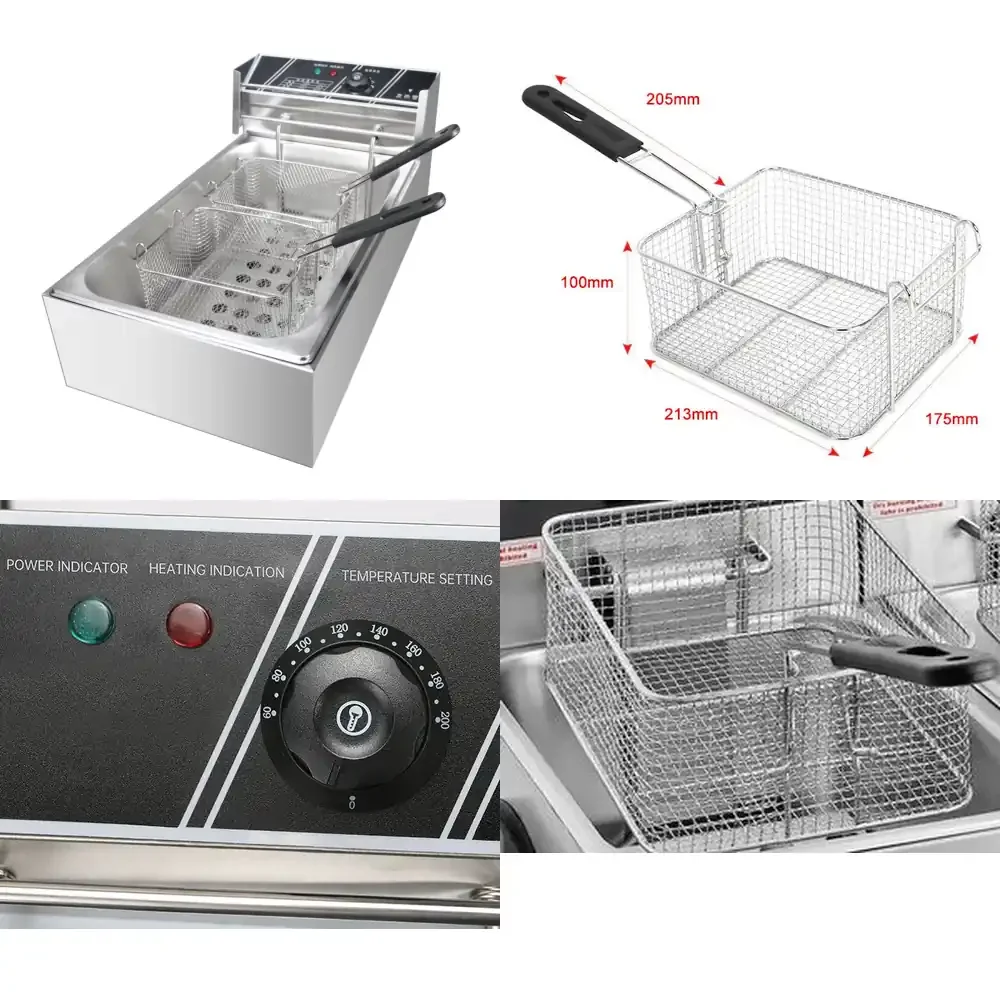 Timer Temperature Control Electric Deep Fryer Silver Ordinary Set Marketing OEM Commercial 12L 1 Tank 2 Basket
Timer Temperature Control Electric Deep Fryer Silver Ordinary Set Marketing OEM Commercial 12L 1 Tank 2 Basket