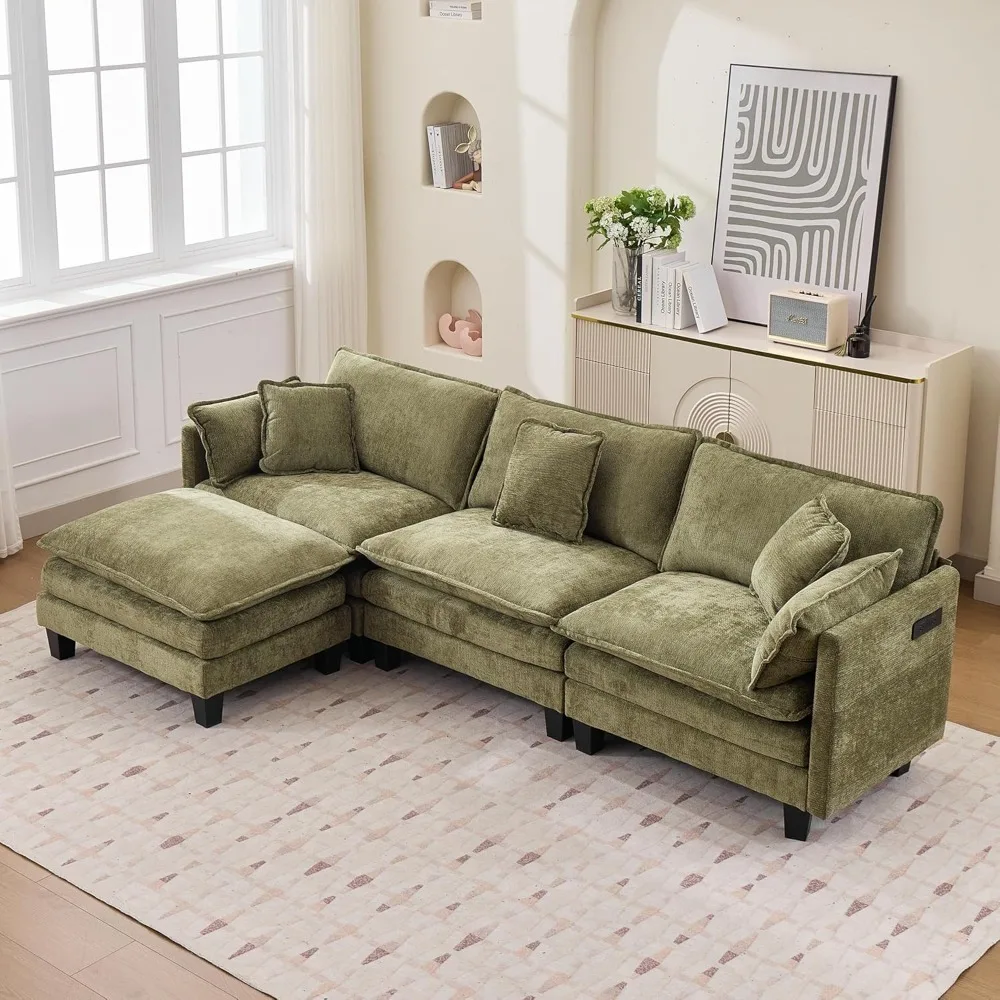 Modular Sectional Sofa with Movable Ottoman, 110" 4-Seat Modern Couches for Living Room, Comfy L Shaped Couch Set, Customized
Modular Sectional Sofa with Movable Ottoman, 110" 4-Seat Modern Couches for Living Room, Comfy L Shaped Couch Set, Customized