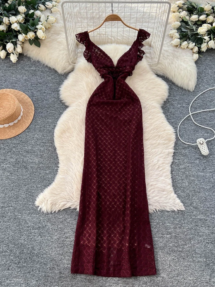 Sexy Lace V-ne Strap Dr Women's High Waist Bodycon Long Skirt Polyester Fiber Summer Faion Urban Commute A-line Skirt
Sexy Lace V-ne Strap Dr Women's High Waist Bodycon Long Skirt Polyester Fiber Summer Faion Urban Commute A-line Skirt