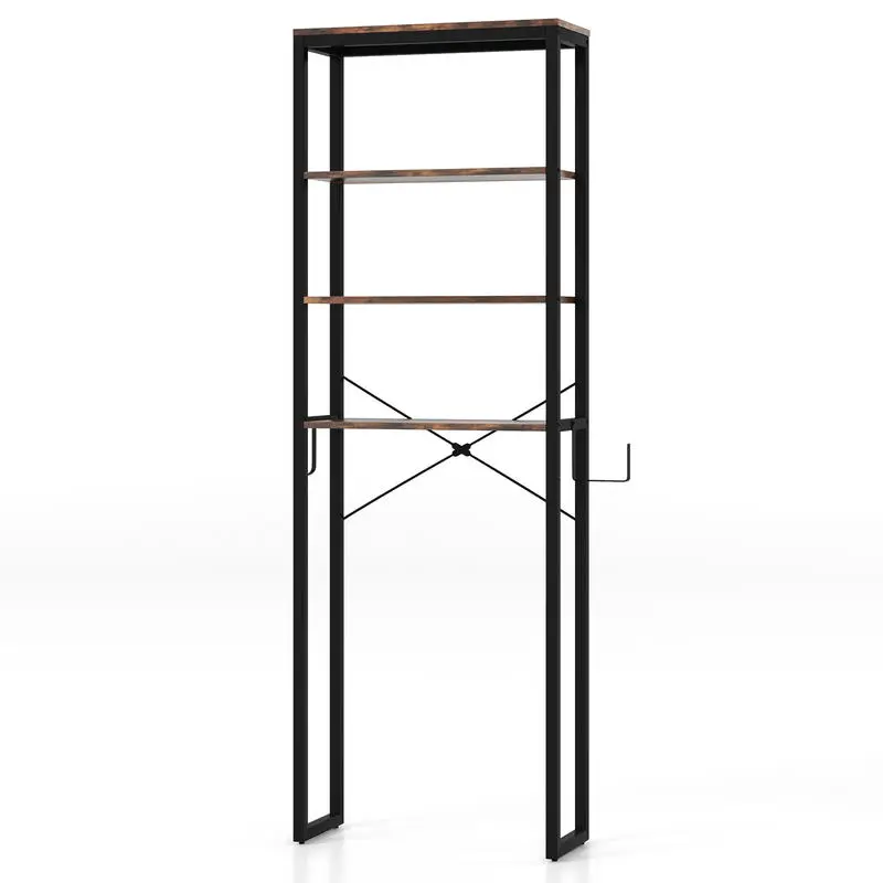 4-Tier Freestanding Over the Toilet Storage Rack-Rustic Brown
4-Tier Freestanding Over the Toilet Storage Rack-Rustic Brown