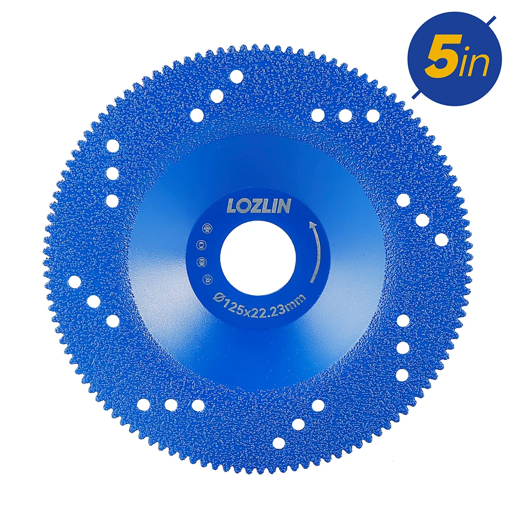 LOZLIN 5" 125mm Vacuum Brazed Bowl Diamond Saw Blade for Marble Ceramic Quartz Jade Tile Metal Cast Iron Angle Grinder Cutting
LOZLIN 5" 125mm Vacuum Brazed Bowl Diamond Saw Blade for Marble Ceramic Quartz Jade Tile Metal Cast Iron Angle Grinder Cutting