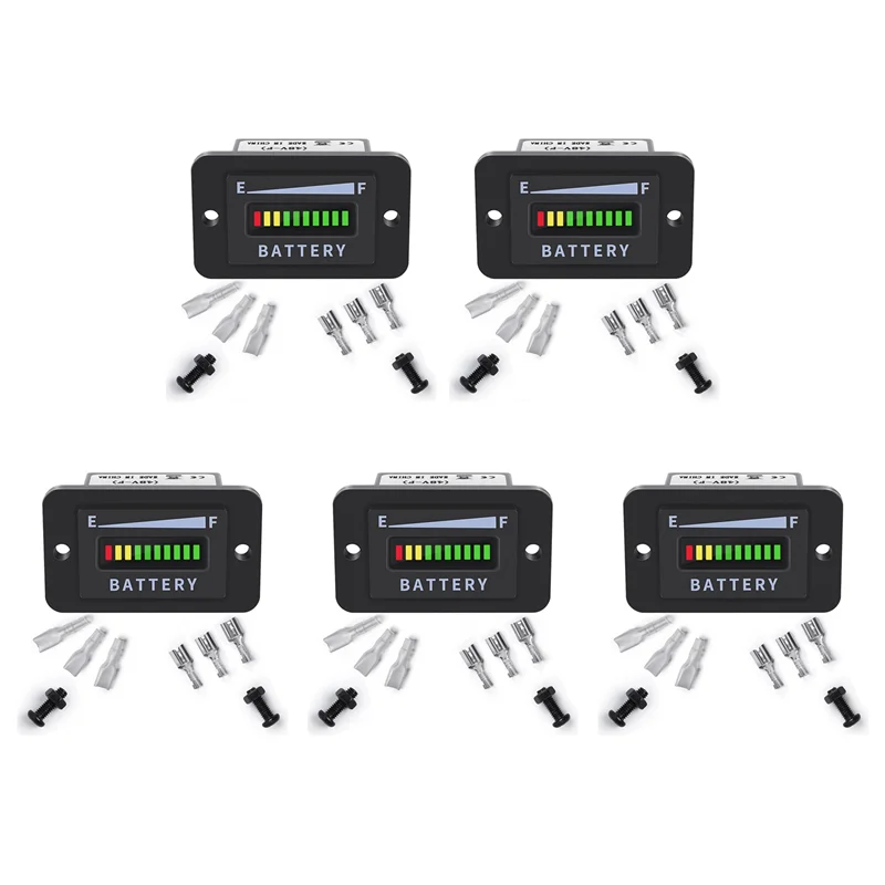5X Golf Cart Battery Meter 48V LED Battery Indicator Battery Gauge Battery Level Meter IP65 For Club Car,Fork Lifts
5X Golf Cart Battery Meter 48V LED Battery Indicator Battery Gauge Battery Level Meter IP65 For Club Car,Fork Lifts