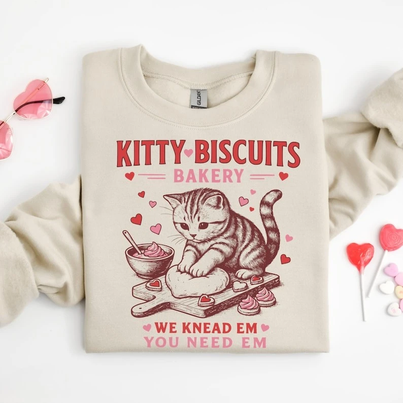 Valentines Cat Sweatshirts Biscuits Bakery Sweater Women Funny Valentine's Day Cat Lover Pullover Cute Animal Cartoon Sweatshirt
Valentines Cat Sweatshirts Biscuits Bakery Sweater Women Funny Valentine's Day Cat Lover Pullover Cute Animal Cartoon Sweatshirt