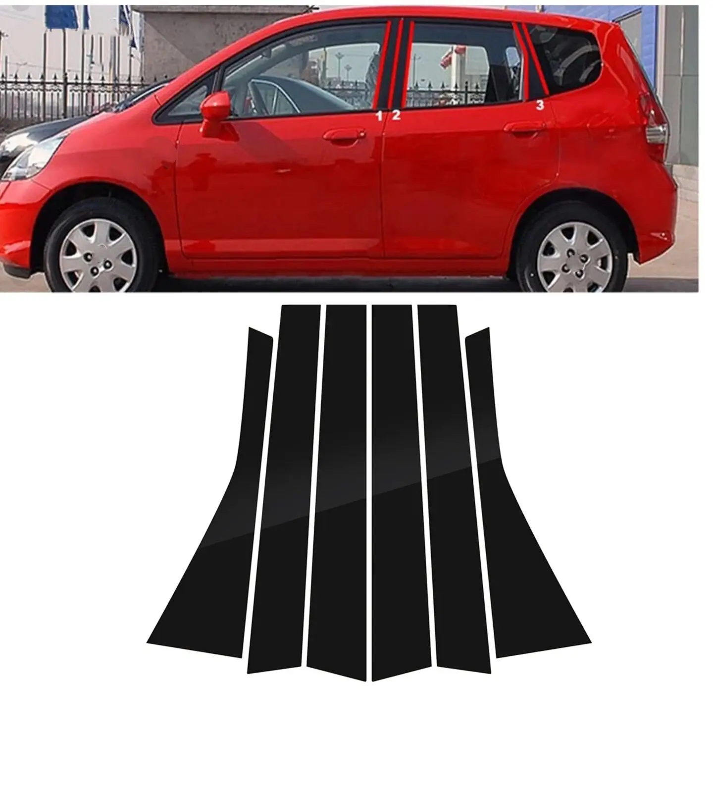 6PCS Gloss Black Pillar Post Fit For Honda Fit/Jazz 5 Door Hatchback 2004 2005 2006 2007 Door Sticker Trim Window Cover Set
6PCS Gloss Black Pillar Post Fit For Honda Fit/Jazz 5 Door Hatchback 2004 2005 2006 2007 Door Sticker Trim Window Cover Set