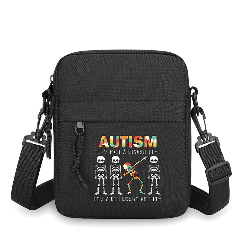 New Autism Casual Shoulder Messenger Bag, "Autism It's Not A Disability It's A Different Ability" Women Men Mobile Phone Bag
New Autism Casual Shoulder Messenger Bag, "Autism It's Not A Disability It's A Different Ability" Women Men Mobile Phone Bag
