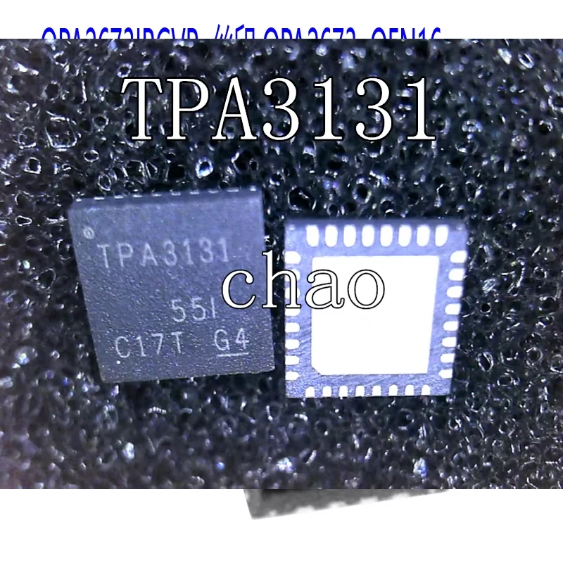 1PCS/lot TPA3131D2RHBR TPA3131D2RHBT TPA3131D2 TPA3131 3131 QFN 100% new imported original IC Chips fast delivery
1PCS/lot TPA3131D2RHBR TPA3131D2RHBT TPA3131D2 TPA3131 3131 QFN 100% new imported original IC Chips fast delivery
