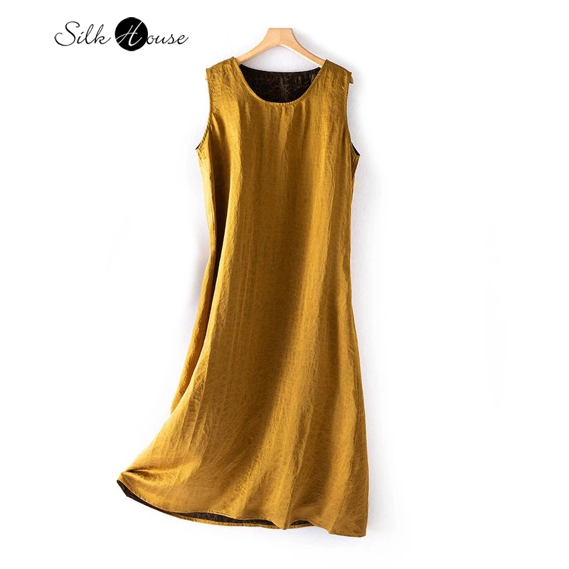 High End Temperament 100% Natural Mulberry Silk Gambiered Guangdong Gauze Gold Turtle Satin Loose Sleeveless Vest Dress
High End Temperament 100% Natural Mulberry Silk Gambiered Guangdong Gauze Gold Turtle Satin Loose Sleeveless Vest Dress