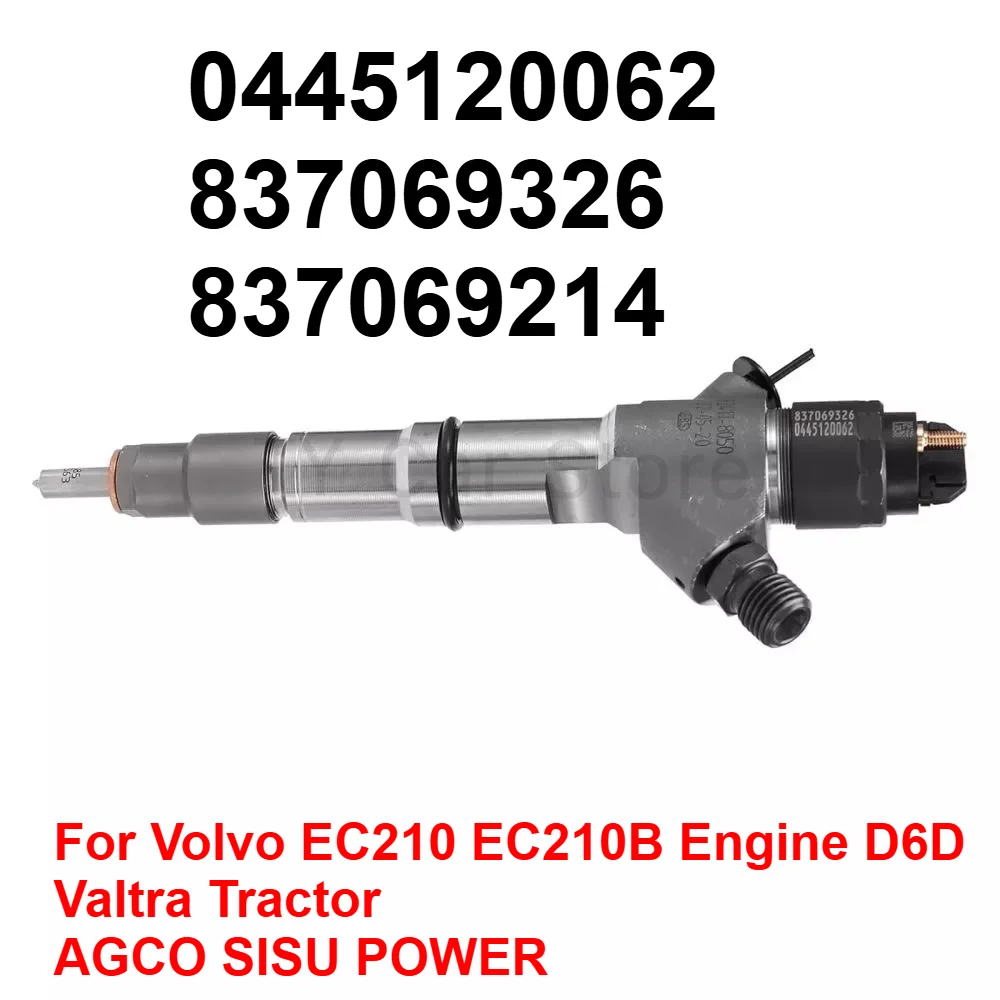 0445120062 New Fuel Injector Diesel For Valtra Tractor Volvo EC210 EC210B Engine D6D AGCO SISU POWER 837069214 837069326
0445120062 New Fuel Injector Diesel For Valtra Tractor Volvo EC210 EC210B Engine D6D AGCO SISU POWER 837069214 837069326