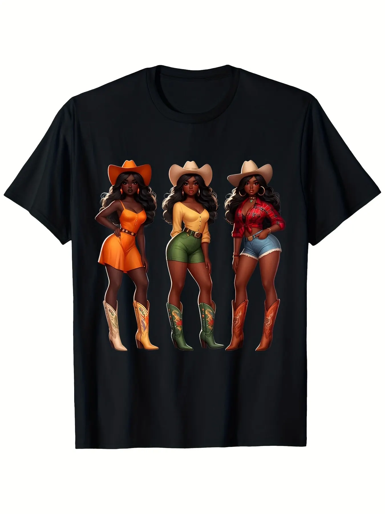 Women's Black Cowgirl Western Rodeo Juneteenth Freedom Afro T-Shirt Cowgirl Graphic Tee with Afro Hairstyle Breathable Knit F
Women's Black Cowgirl Western Rodeo Juneteenth Freedom Afro T-Shirt Cowgirl Graphic Tee with Afro Hairstyle Breathable Knit F