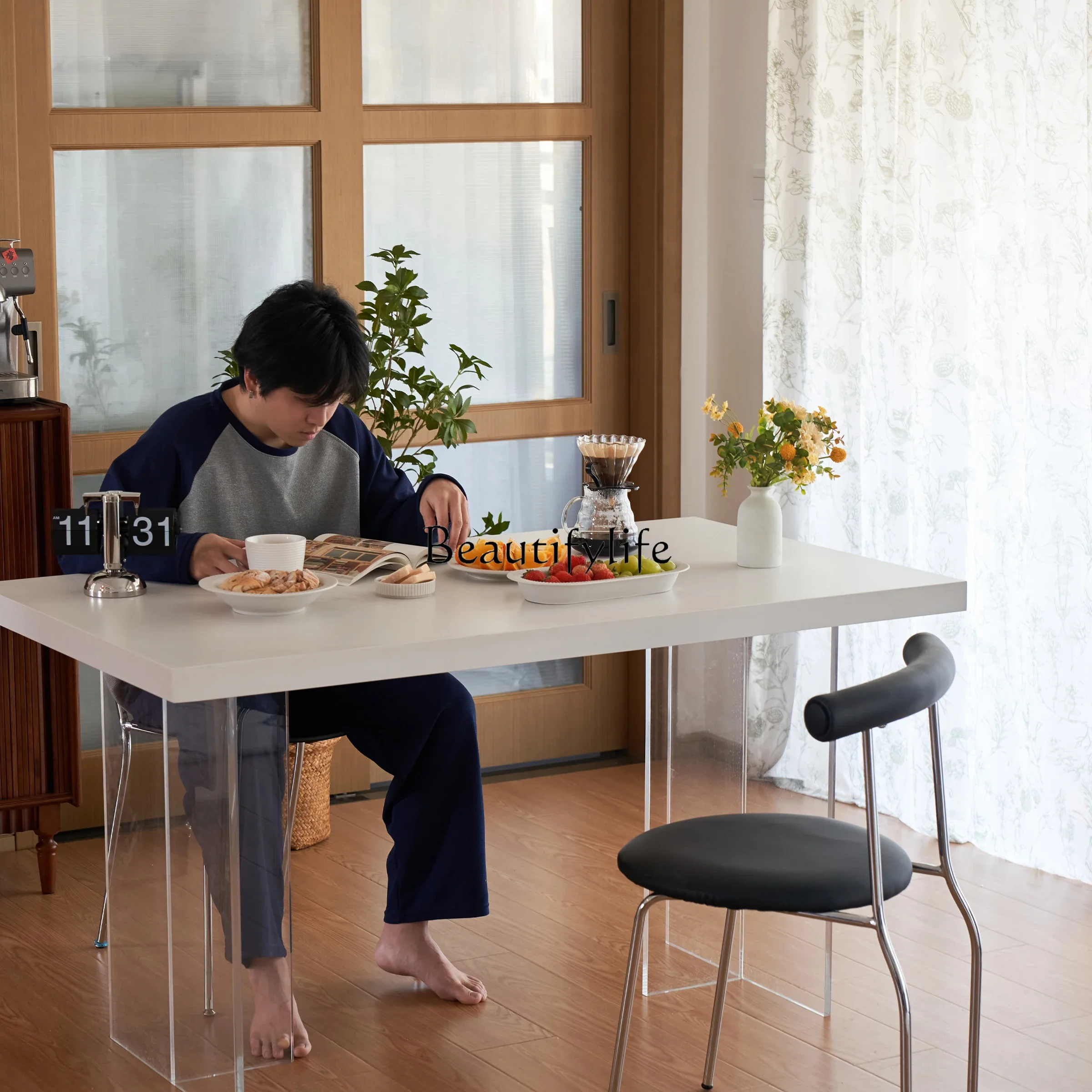 yj5 Rectangle dining table Modern simple white eating cream wind rock board dining table
yj5 Rectangle dining table Modern simple white eating cream wind rock board dining table