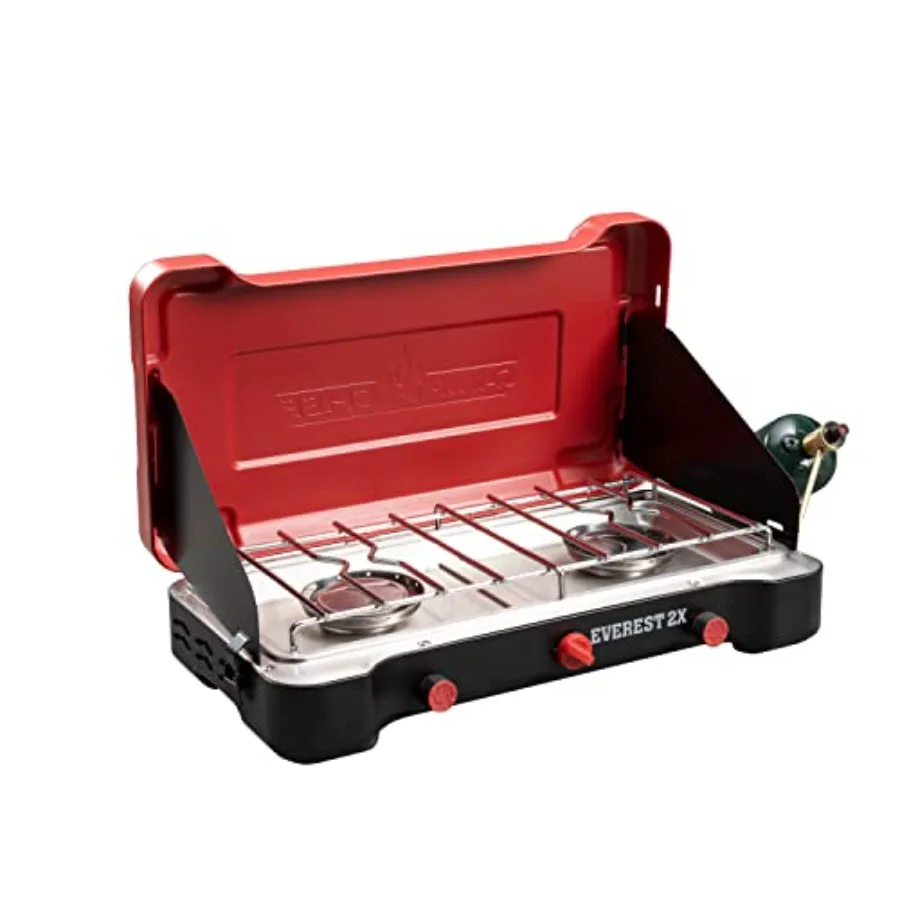 Everest 2X 2-Burner Portable Camping Stove 40 000 BTUs Propane Outdoor Cooking Gear Lightweight Durable Aluminum Frame Black
Everest 2X 2-Burner Portable Camping Stove 40 000 BTUs Propane Outdoor Cooking Gear Lightweight Durable Aluminum Frame Black