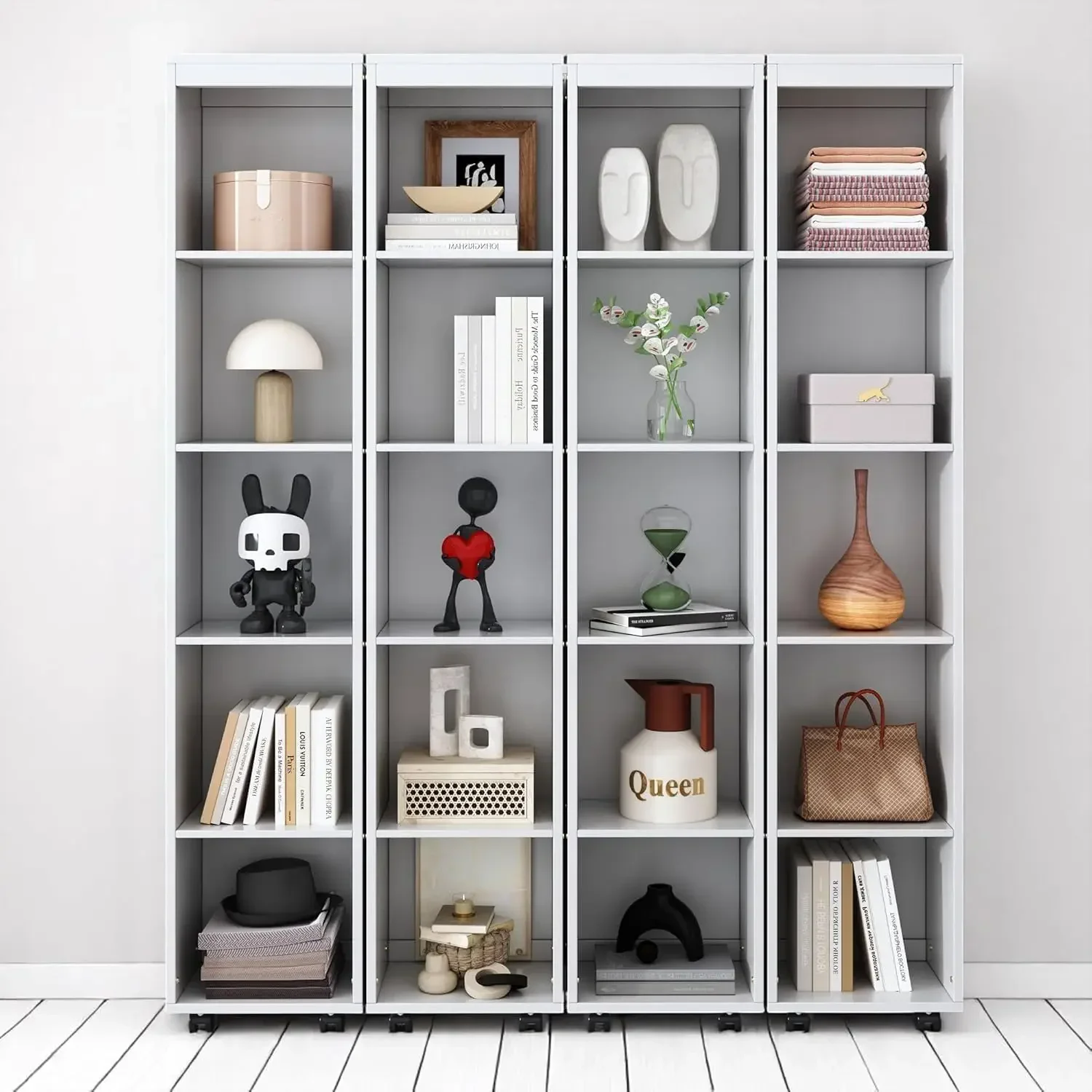 Foldable Hidden Queen Murphy Bed Cabinet with Storage Bookshelf Bookcase, Wood White Murphy Wall Bed with Storage Shelves
Foldable Hidden Queen Murphy Bed Cabinet with Storage Bookshelf Bookcase, Wood White Murphy Wall Bed with Storage Shelves
