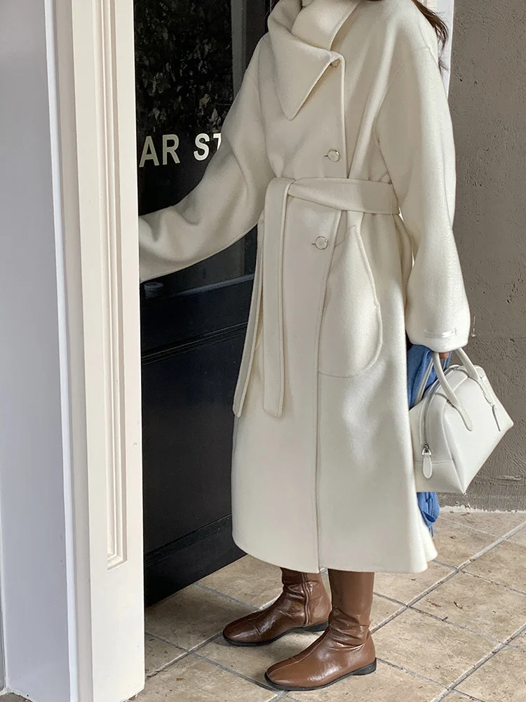 Autumn/Winter New French Double-sided Wool Coat Women's Mid length Small Style White Wool Coat
Autumn/Winter New French Double-sided Wool Coat Women's Mid length Small Style White Wool Coat