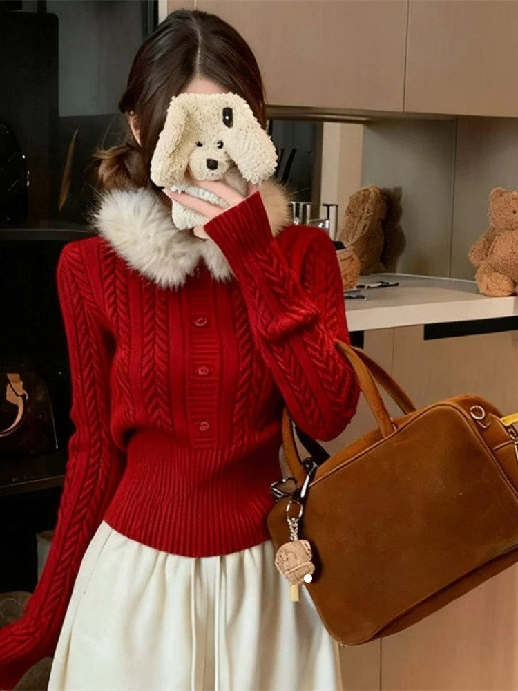 Cisas Aosphere Knitted Long Sve Women's Top with Fur Collar Commute Slim Fit Base Layer Soft Wind Twist Hair
Cisas Aosphere Knitted Long Sve Women's Top with Fur Collar Commute Slim Fit Base Layer Soft Wind Twist Hair