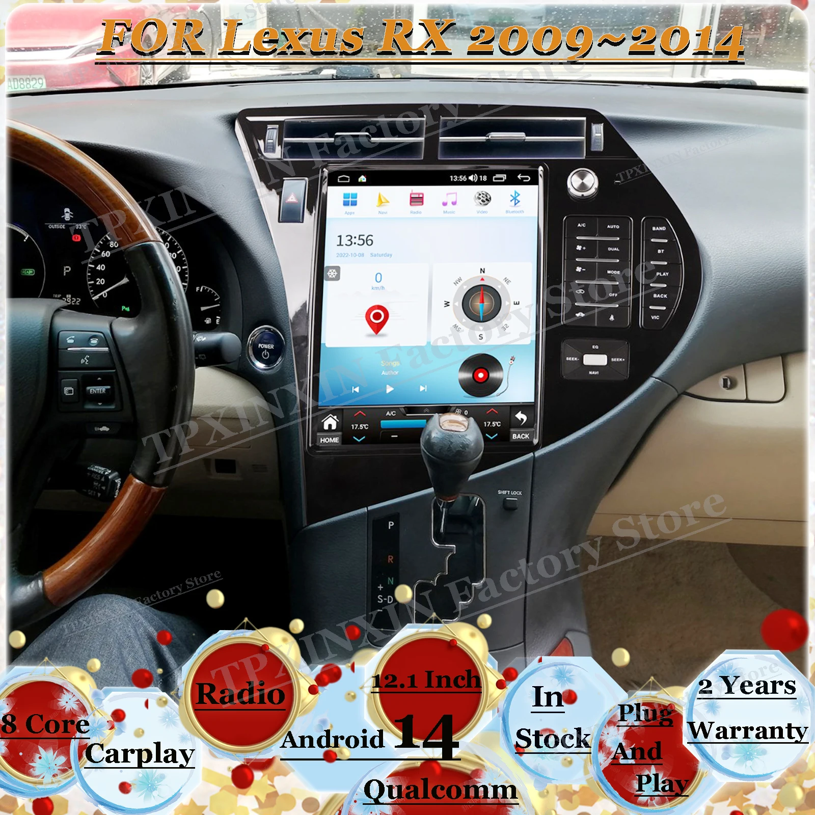 For Lexus RX 2009~2014 Android Auto Radio GPSIntelligent Navigation Automotive Multimedia Stereo Receiver Autoradio Head Unit