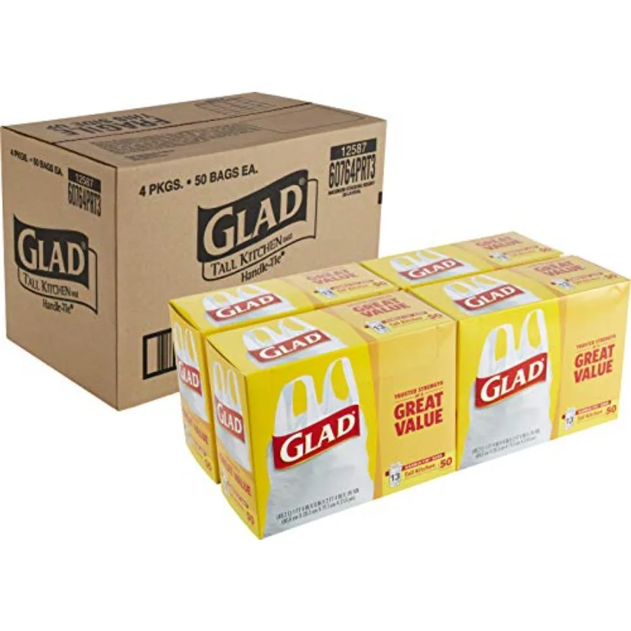 Trash Bags Tall Kitchen Garbage Bags 13 Gallon Handle Tie Trash Big for Kitchen Unscented 50 Count Pack of 4
Trash Bags Tall Kitchen Garbage Bags 13 Gallon Handle Tie Trash Big for Kitchen Unscented 50 Count Pack of 4
