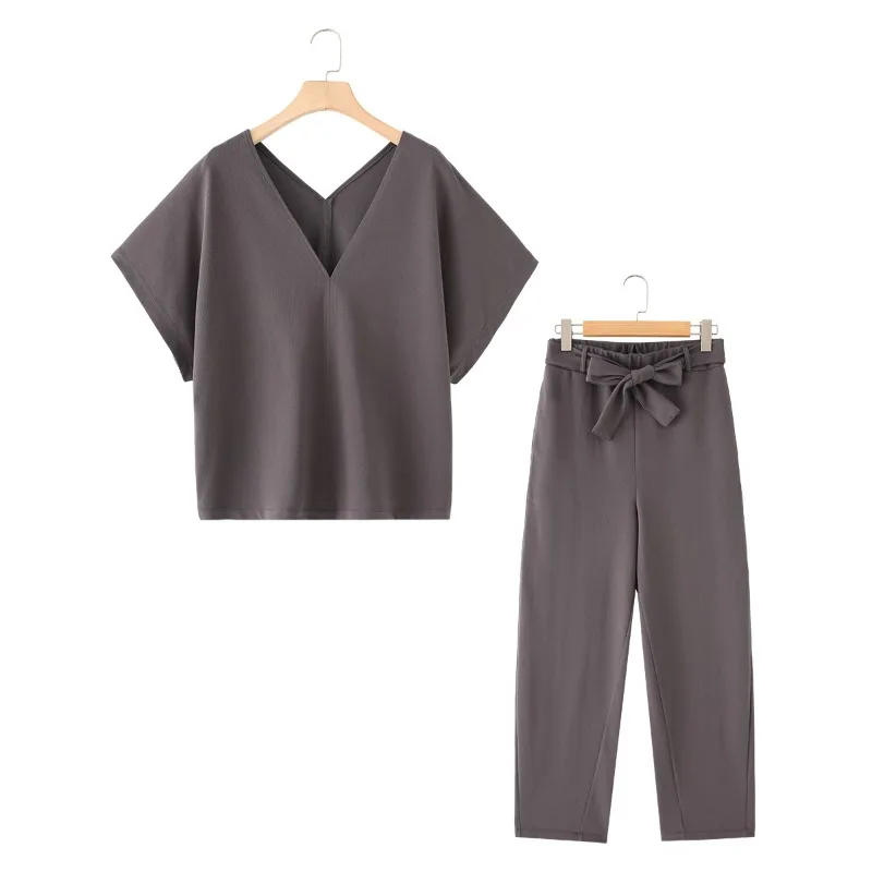 TRAFZR Women's Elegant Pant Sets New In Matching Sets Lounge Wear Wide Leg Pants with Belt Casual Summer Outfit
TRAFZR Women's Elegant Pant Sets New In Matching Sets Lounge Wear Wide Leg Pants with Belt Casual Summer Outfit