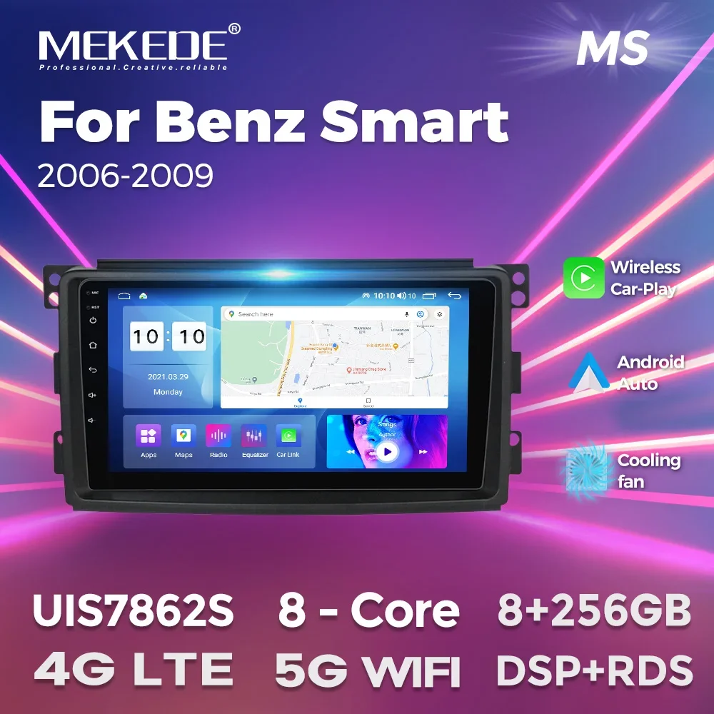 MEKEDE 9 Inch Audio for Smart Fortwo 2005-2010 Car Multimedia Stereo Android GPS Navigation Smart System WIFI 4G LTE Carplay
MEKEDE 9 Inch Audio for Smart Fortwo 2005-2010 Car Multimedia Stereo Android GPS Navigation Smart System WIFI 4G LTE Carplay