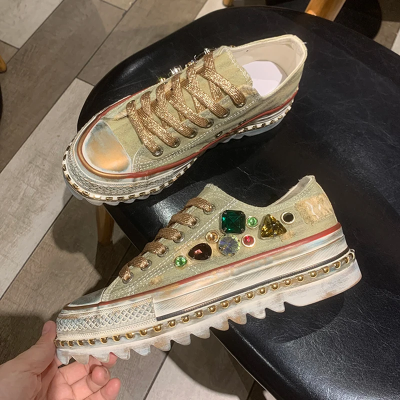 4CM New Women's Gradient color Platform Denim Sneakers Lace-up Comfortable Shoes Fashion Outdoor Multi-functional Canvas Shoes
4CM New Women's Gradient color Platform Denim Sneakers Lace-up Comfortable Shoes Fashion Outdoor Multi-functional Canvas Shoes