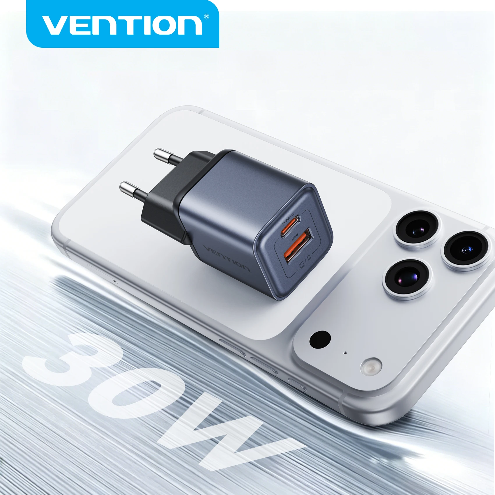 Vention 30W GaN Charger PD 3.0 QC3.0 USB C Quick Charger for iPhone 16 15 14 Pro Samsung S24 Xiaomi Tablet iPad Air Fast Charger
Vention 30W GaN Charger PD 3.0 QC3.0 USB C Quick Charger for iPhone 16 15 14 Pro Samsung S24 Xiaomi Tablet iPad Air Fast Charger