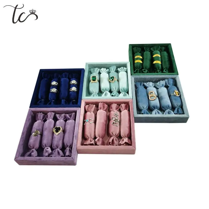 Velvet Candy Shaped Ring Storage Rack Earrings Bracelet Pendant Necklace Jewelry Storage Display Tray
Velvet Candy Shaped Ring Storage Rack Earrings Bracelet Pendant Necklace Jewelry Storage Display Tray