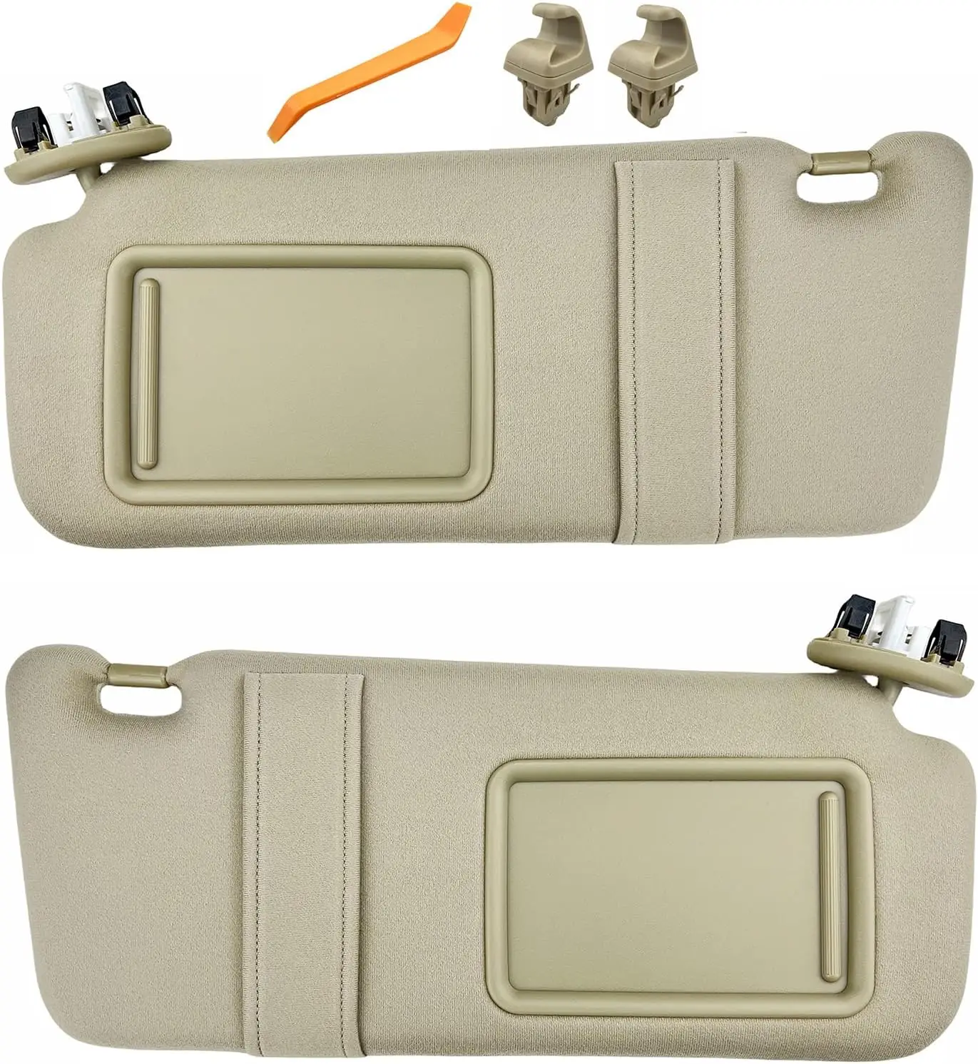 Sun Visor Set for 2007-2011 Toyota Camry, Driver & Passenger Side with Vanity Mirror & Light, Beige
Sun Visor Set for 2007-2011 Toyota Camry, Driver & Passenger Side with Vanity Mirror & Light, Beige