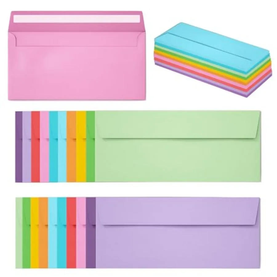 50 Pack Business Envelopes #10, 4.13 x 9.49 Inches Colored Envelopes Self Seal for Business, Invoices, Letter Mailing, Office C
50 Pack Business Envelopes #10, 4.13 x 9.49 Inches Colored Envelopes Self Seal for Business, Invoices, Letter Mailing, Office C
