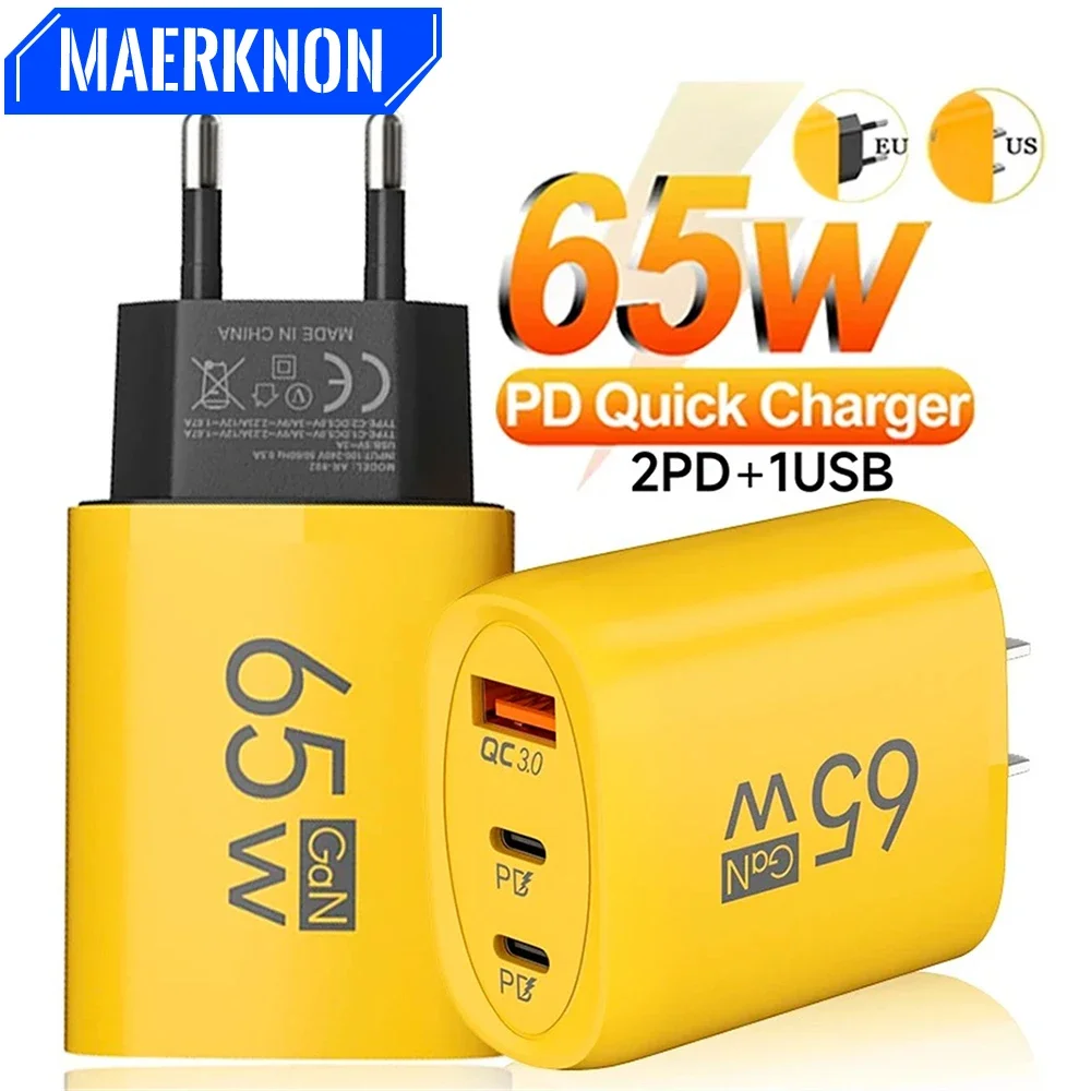 PD 65W GaN QC3.0 USB Type C Charger For Laptop Fast Charge Mobile Phone Adapter For iPhone Samsung Xiaomi Plug Wall Chargers
PD 65W GaN QC3.0 USB Type C Charger For Laptop Fast Charge Mobile Phone Adapter For iPhone Samsung Xiaomi Plug Wall Chargers