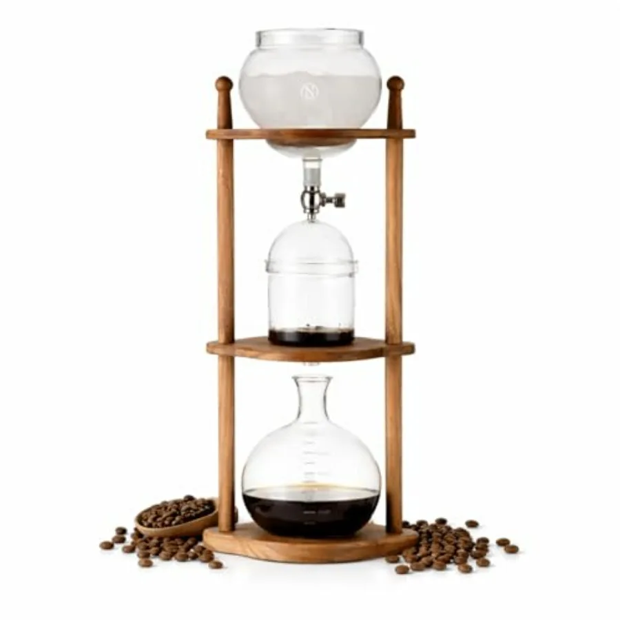 Cold Brew Coffee Maker Ice Coffee Drip Machine with Advanced Slow Drip Technology Borosilicate Glass with Wood Tower 6-8 Cup Br
Cold Brew Coffee Maker Ice Coffee Drip Machine with Advanced Slow Drip Technology Borosilicate Glass with Wood Tower 6-8 Cup Br