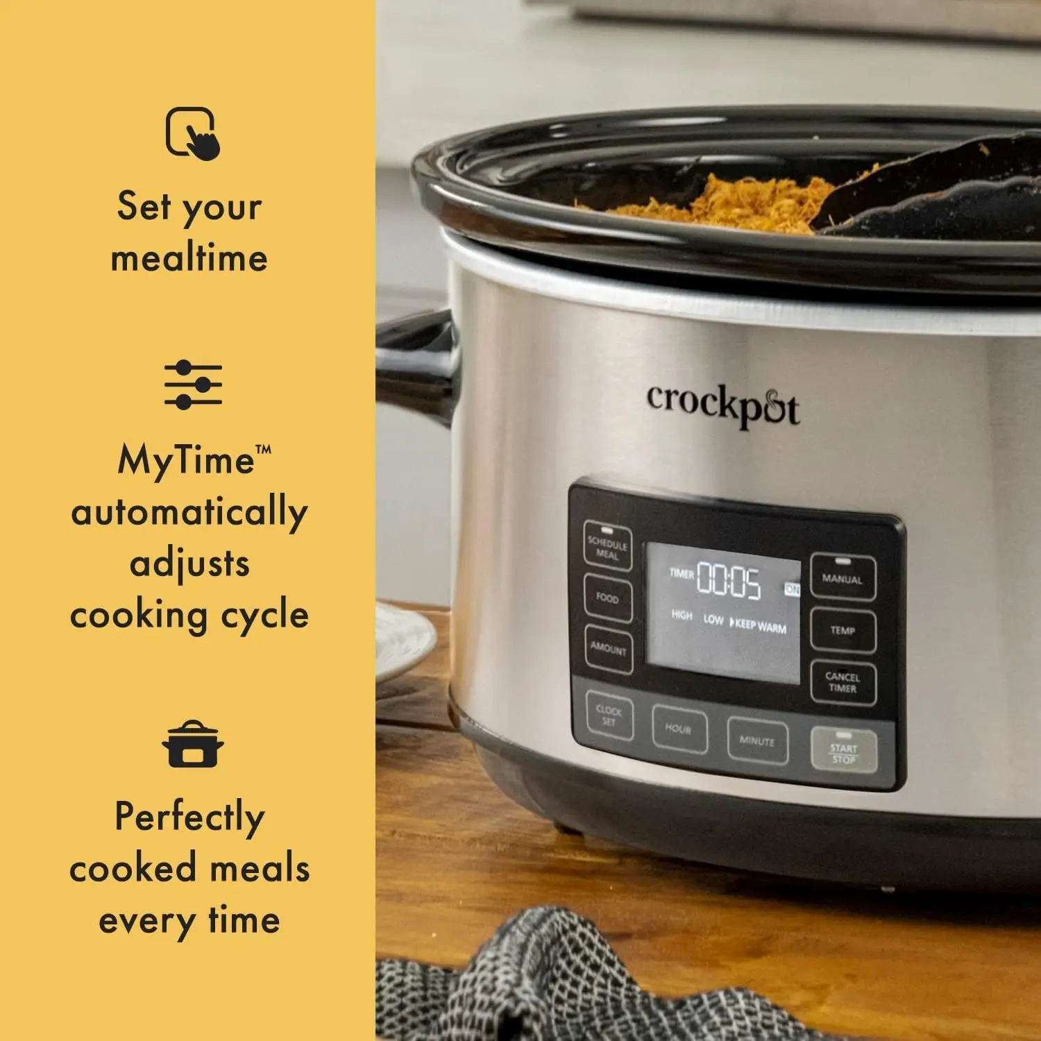 7-Quart Slow Cooker, Portable Programmable with Timer, Locking Lid, Stainless Steel; Perfect for Families and Gatherings
7-Quart Slow Cooker, Portable Programmable with Timer, Locking Lid, Stainless Steel; Perfect for Families and Gatherings